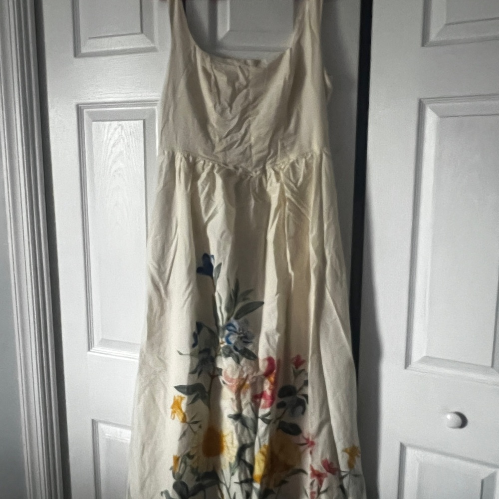 Trixxi Cream Smocked Waist Maxi Dress